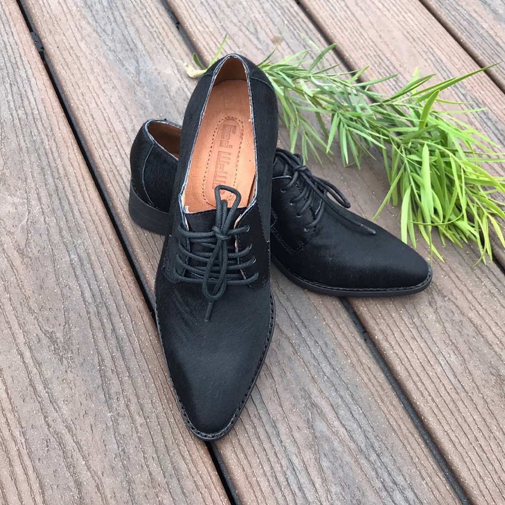 Anthropologie Gee Wawa Pony Hair Oxfords